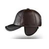 볼 캡 Gorras 겨울 2023 야구 모자 모자 Haisum Genuine Leather Men 's Army Hat 고품질 아빠 암소 성인 고체 조절 가능