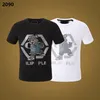 PP Men's T-shirt Summer rhinestone Short Sleeve Round Neck shirt tee Skulls Print Tops Streetwear M-xxxL 2090