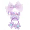 Bandanas Bow Hair Clips Candy Color Accessories Ställ in blommorna 1.5x6.4x8cm Purple Child