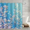 Rideaux De Douche Multicolore Rideau Fleurs Et Feuilles Imprimer Salle De Bains Duschvorhang Aquarelle Bain Décor Accessoires Avec Crochets