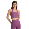 Racerback yoga -outfits tanktops vrouwen fitness mouwloze cami top sport shirt slank geribbelde gym shirts met ingebouwde bh