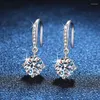 Dangle Earrings 2CT Moissanite Drop Women Platinum Plated D VVS1 Lab Diamond 925 Sterling Silver Pass With Gra