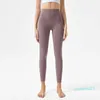 Pantalon de yoga lu logo Taille haute Hip Lift No Trace Nude Fitness Suit Honey Peach Hip Pantalon de sport Séché rapidement lors du port à l'extérieur