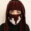 Berretti Inverno Caldo Unisex Passamontagna lavorato a maglia Cappello Festa in maschera Protezione per le orecchie dei cartoni animati Berretto di lana spesso Berretto fatto a mano