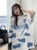 T-Shirt Deeptown Harajuku Heart Print Women's Korean Street Clothing Y2k Top Casual Kawaii Dress Short Sleeve Summer T-shirt P230603