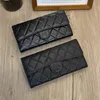 Genuine leather large capacity clutch bag high-quality sheepskin caviar diamond-shaped plaid women's purse long with a gift box