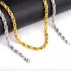 Kedjor tjock kedja halsband 5mm 22 tum längd för män smycken silver färg rostfritt stål hiphop klubb mode tillbehör