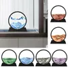 Watering Equipments M4YD 12" Moving Sand Art Picture Round Glass Flowing Frame 3D Deep Sea Sandscape In Motion Display Relaxing Home