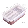 Dijkartikelen Sets Enkele laag Duurzame graad PP Plastic Opslag Vrije beweging Gedeelde servies Set Bento Box Lekproof Container Lunch