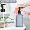 Glass Hand Soap Dispenser for Soap Lotion Essential Oils Frosted Grey 410ml