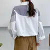 Chemisiers pour femmes printemps automne femmes lâche rayure Plaid points épissage à manches longues blanc petit haut Camisas De Mujer