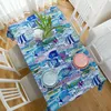 Table Cloth New Tropical Ocean Fish Table Cloth Non-slip Table Cover Home Decor Background Table R230605