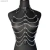 Ketting Lederen Borst Harnas Vrouwen Sexy Fetish Lingerie Body Bondage Kooi Jarretellegordel Bretels Erotische Kousen Gothic Kleding L230518