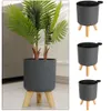 Vasi Vaso da fiori autoportante per piante grasse Moderno con gambe in legno Bonsai Drenaggio Autoirrigazione Indoor Outdoor Home Decor 230603