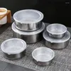 Storage Bottles 5pcs Food Container With Lid Stainless Steel Lunch Box Leak Proof Stackable Preservation For Microwave Oven DXAF