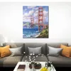 Arte su tela fatta a mano Golden Gate Sung Kim Dipinto Sala da pranzo con decorazioni paesaggistiche impressioniste