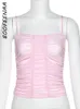 T-shirt Boofeenaa Mesh Top Y2K Sokak Giyim Dürüklü Gömülü Mahsul Üstler Seksi Yaz Şeffaf Tanklar Camis Pink Siyah C71BZ10