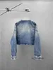 2023 Damenjacke Kurzmantel Designer Berühmte Marke Damenmode Kurze Jeansjacke Lässige langärmelige Jeansjacke Street Casual Kleidung