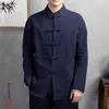 Vêtements ethniques grande taille hommes traditionnel chinois Tang costume hauts Kimono veste lin Hanfu haut à manches longues chemise Cardigan manteau