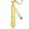 Bow Ties 16 Styles Men's Yellow Silk Handkerchief Cufflinks 8cm Jacquard Necktie Accessories Daily Wear Cravat Wedding Party Gift