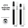 C11 일회용 vape 펜 오일 기화기 0.3ml 0.5ml 280mah 충전식 세라믹 코일 프레스 인 팁 버드 O 펜스 제조업체 직접