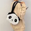 Borse da sera Borsa da donna in peluche con panda in cartone animato 2023 Borsa a tracolla singola per ragazze di grande capacità portatile da donna