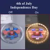 LED Light Strip 4th of July American National Day Lantern Independence Day Decorative Light Color Printing Flag Luminous Disc Hanging Light store front home warm