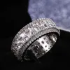 Ny retro oregelbunden rektangulär zirkonium diamantring europeisk och amerikansk stil unisex ringar high-end