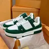 2023 New Designer Trainer Sneaker Virgil أحذية غير رسمية من جلد العجل Abloh أسود أبيض أخضر اللون الأزرق الأزرق من منصة أحذية رياضية منخفضة 36-45