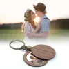 New Custom Photo Magnetic Keychain Party Gifts Personalized Engraved Picture Name Keyring Wood Key Ring For Women Man Mother's Day