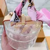 stylisheendibags Cosmetic Bag Handbag Purse Clutch Bags Fashion Transparent PVC Gold Hardware Lock Ribbon Decoration Transparent Letter Printing Women Handbags