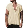 Heren Casual Shirts Heren Top Chique Pure Kleur Sneldrogend Dun Zomeroverhemd Vrijetijdskledingstuk