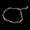 Anklets 2023 Kvinnor Bangle unika handpärlor Personlighet Girls Silverpläterad kedja Ankelarmband Justerbara fotsmycken