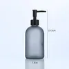 Dispenser di sapone per le mani in vetro per lozione di sapone oli essenziali grigio smerigliato 410 ml