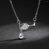 Pendentif Colliers Goutte Cristal Zircon Verre À Vin Pour Les Femmes En Gros