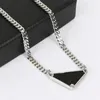 gold necklace Designer Jewelry iced out pendant tennis necklace black white p triangle chokers gold jewelry Stainless Steel silver luxury necklaces for women