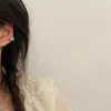 Boucles d'oreilles de style F2K pour femmes filles Stud Sweet Heart-Shaped Zircon clip-ons