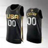 EE. UU. Personalizado 2023 Campeones de la Copa del Mundo FIBA Jersey dorado 7 Cierra Burdick 8 Cameron Brink 9 Hailey Van Lith Jerseys