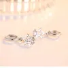 Charm Silver Sterling Crystal Star Charm Stud Brincos Para Mulheres Grils Crianças Presente de Casamento Feminino Mujer Moda R230605