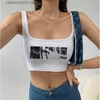 Kadın Tankları Camis Yaz Gündelik Harajuku Tişört Kadın Sokak Giyim Y2K mahsul üst vintage ulzzang serin Şeytan Şeytan Baskı Anime Tshirt kolu T230605