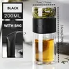 Water Bottles 200ml Double Layer High Borosilicate Glass Tea Infuser Bottle Tumbler With Stainless Steel Filter Bag For Office Kid Women