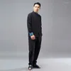 Roupas étnicas tradicionais chinesas para homens roupas cheongsam shanghai tang terno kungfu masculino vintage camisas orientais 12079