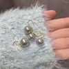 Boucles d'oreilles pendantes Amaiyllis S925 argent Sterling lumière luxe perle d'eau douce crochet classique gris/blanc pompe bijoux pour femmes