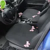 Nuevos y bonitos accesorios interiores de coche con lazo, fundas universales para asiento de coche, cojín para asiento de coche de seda helada transpirable, alfombrillas para asiento de cuatro estaciones