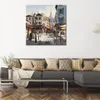 Scenic Landscape Canvas Art Cafe Stroll Brent Heighton Painting Handmade Modern Artwork Perfect Wall Decor for Home Office