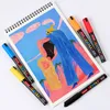 İşaretler 60 Renk Akrilik Boya Kalemleri Set Fırça Markeri Kalem Kaya Boyama Taş Seramik Glas Ahşap Tuval DIY Art Graffiti Yapım Malzemeleri 230605