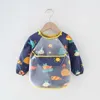 Bibbs Burp-dukar söt baby långärmad småbarn Bib Colorful Cartoon Watertofy Moisture-Proof Washable Enkel att rengöra lämplig för barn 0-4Y G220605