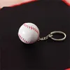 Keychains Fashion Leather Pu Soccer Football Keychain Mini Volleyball Basketball Baseball Key Chains Men Women Bag Car Keyring