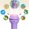 LED Light Sticks 10 Cards Cartoon Projection Flashlight 80 Patterns Creative Children Toy Projector Baby Toys Bedtime Story Book 230605