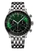 Montres de luxe montre aaa de haute qualité pour hommes montres d'affaires pleine fonction classique étanche navitimer montre-bracelet chronographe plaqué argent cuir xb010